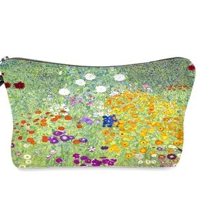 Museum Print Cosmetic Bag Monet. Black Washable Interior